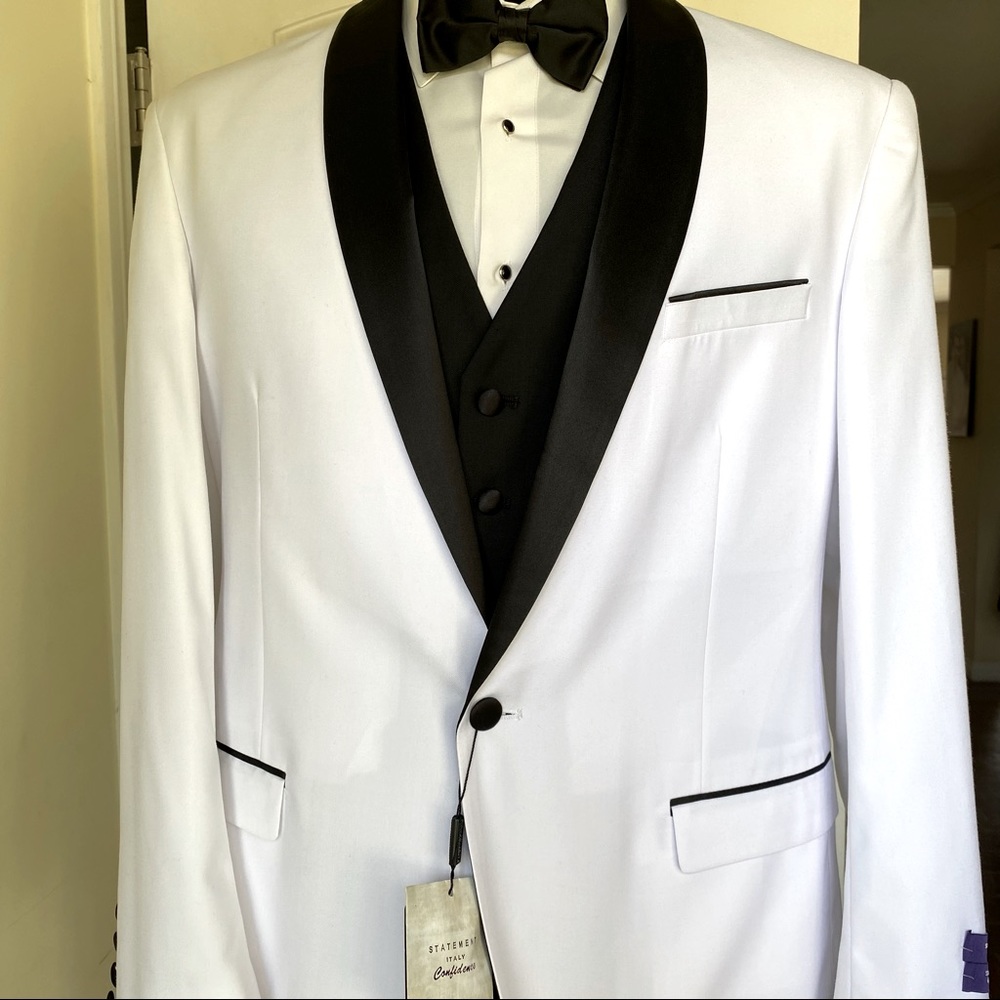 NWT 3 pieces formal fancy black tie event tuxedo for men